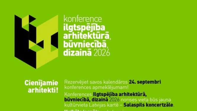 Informatīvais plakāts ar konferences nosaukumu un datumu