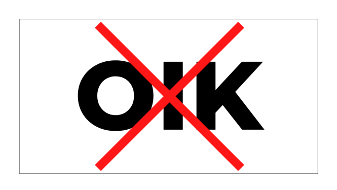Nosvītrots uzraksts OIK