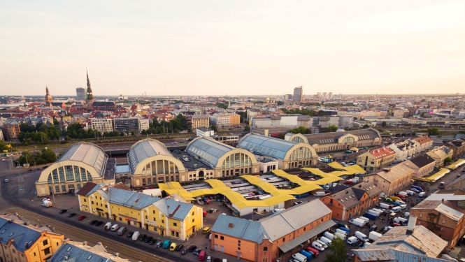Rīgas Centrāltirgus no augšas