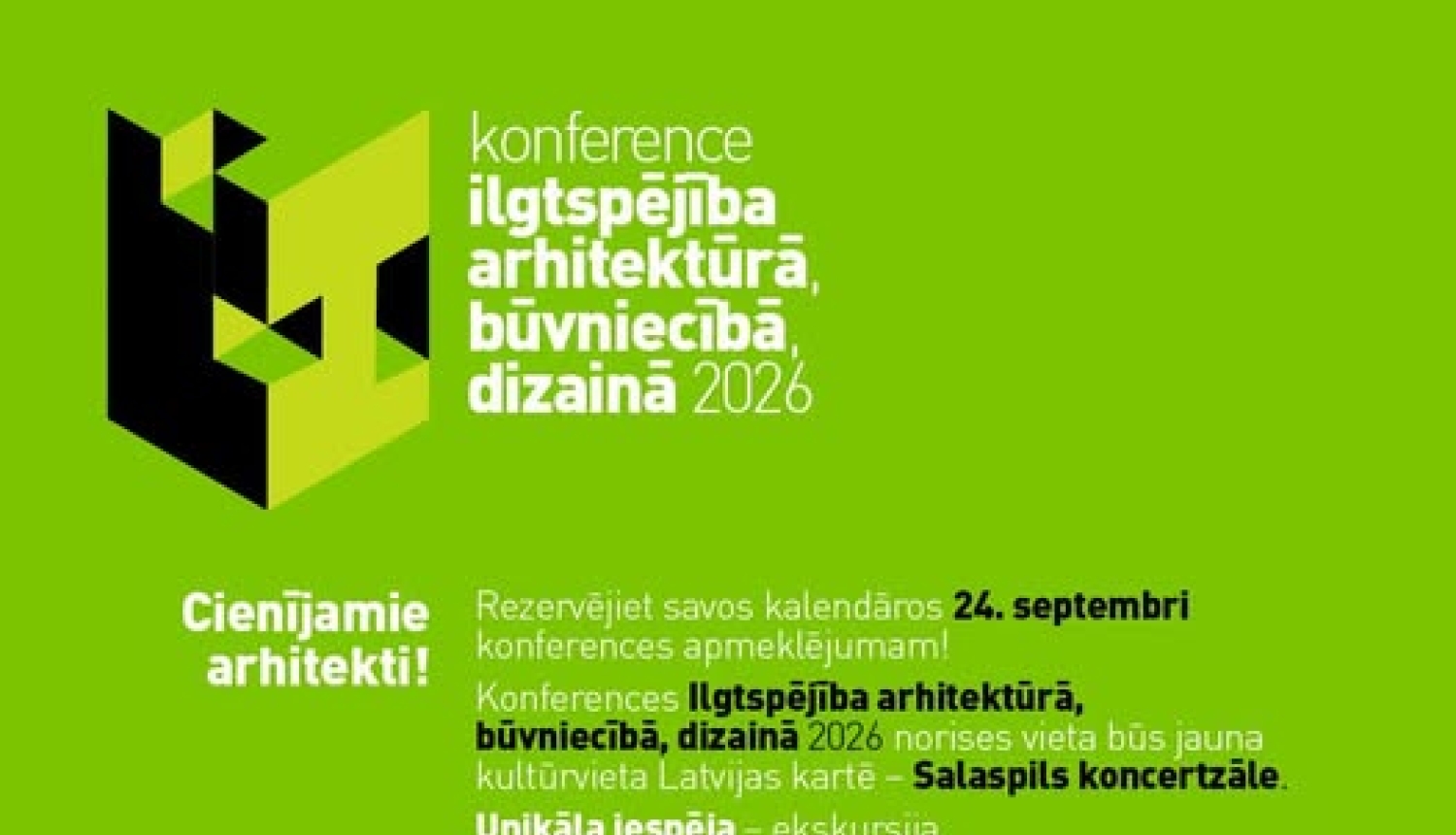 Informatīvais plakāts ar konferences nosaukumu un datumu