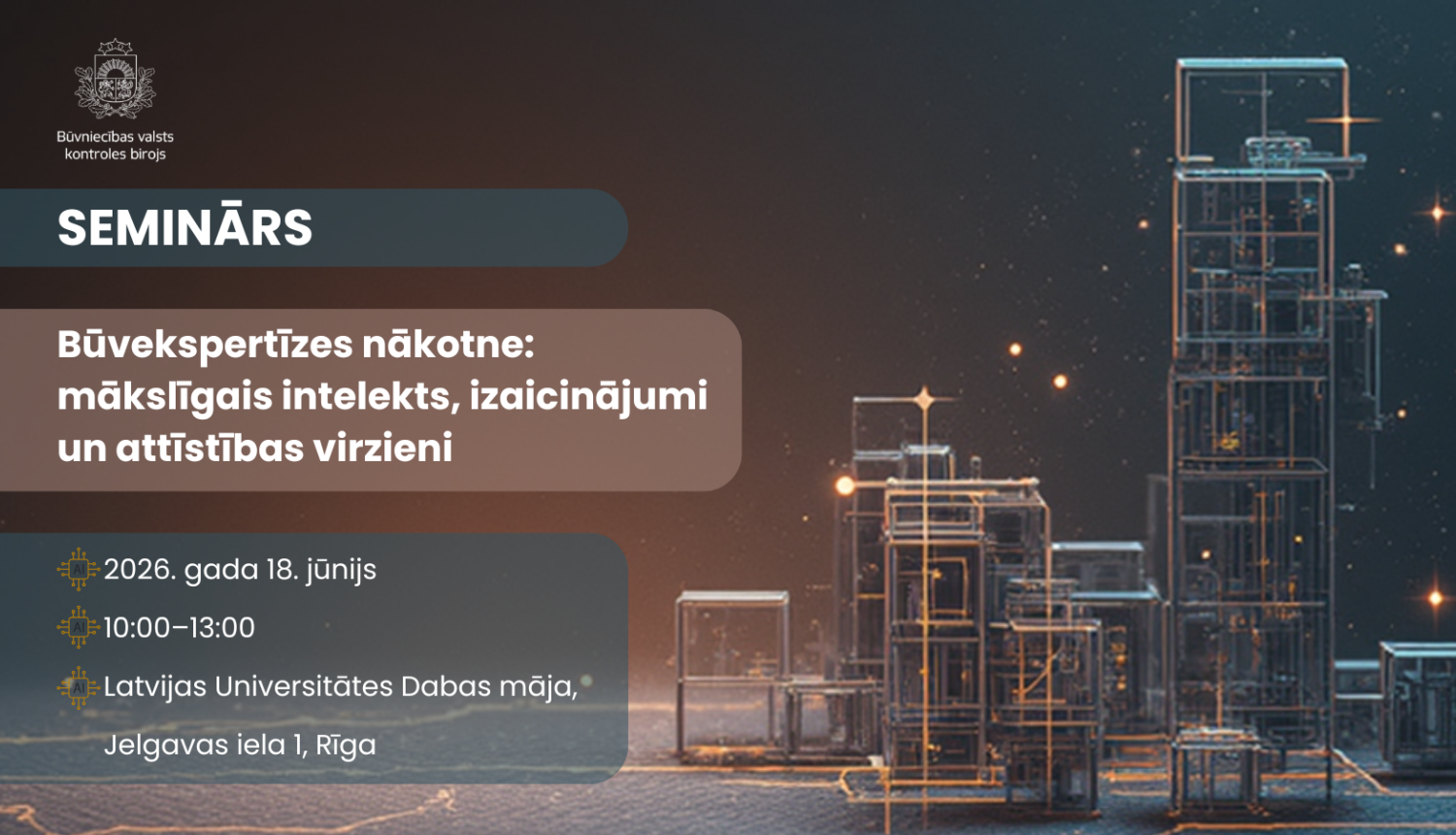 Attēlā redzams semināra nosakums un datums