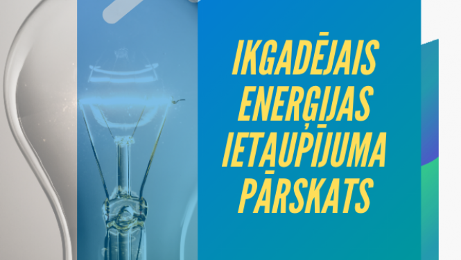Ilustratīvs attēls ar uzrakstu Ikgadējais enerģijas ietaupījuma pārskats