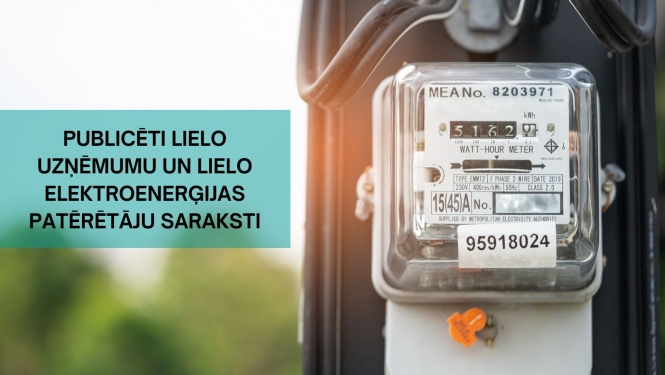 Attēls ar elektroenerģijas skaitītāju un informāciju par sarakstu publicēšanu