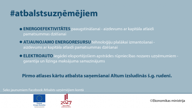 atbalsts uzņēmējiem