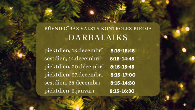 Iestādes darbalaiks svētku nedēļās