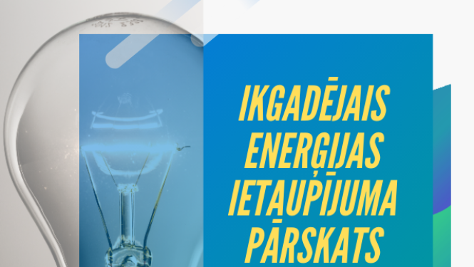 Ilustratīvs attēls ar uzrakstu Ikgadējais enerģijas ietaupījuma pārskats