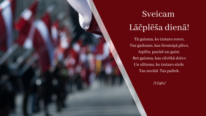 Sveicam Lāčplēša dienā!
