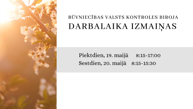 Foto ar uzrakstu par darbalaika izmaiņām