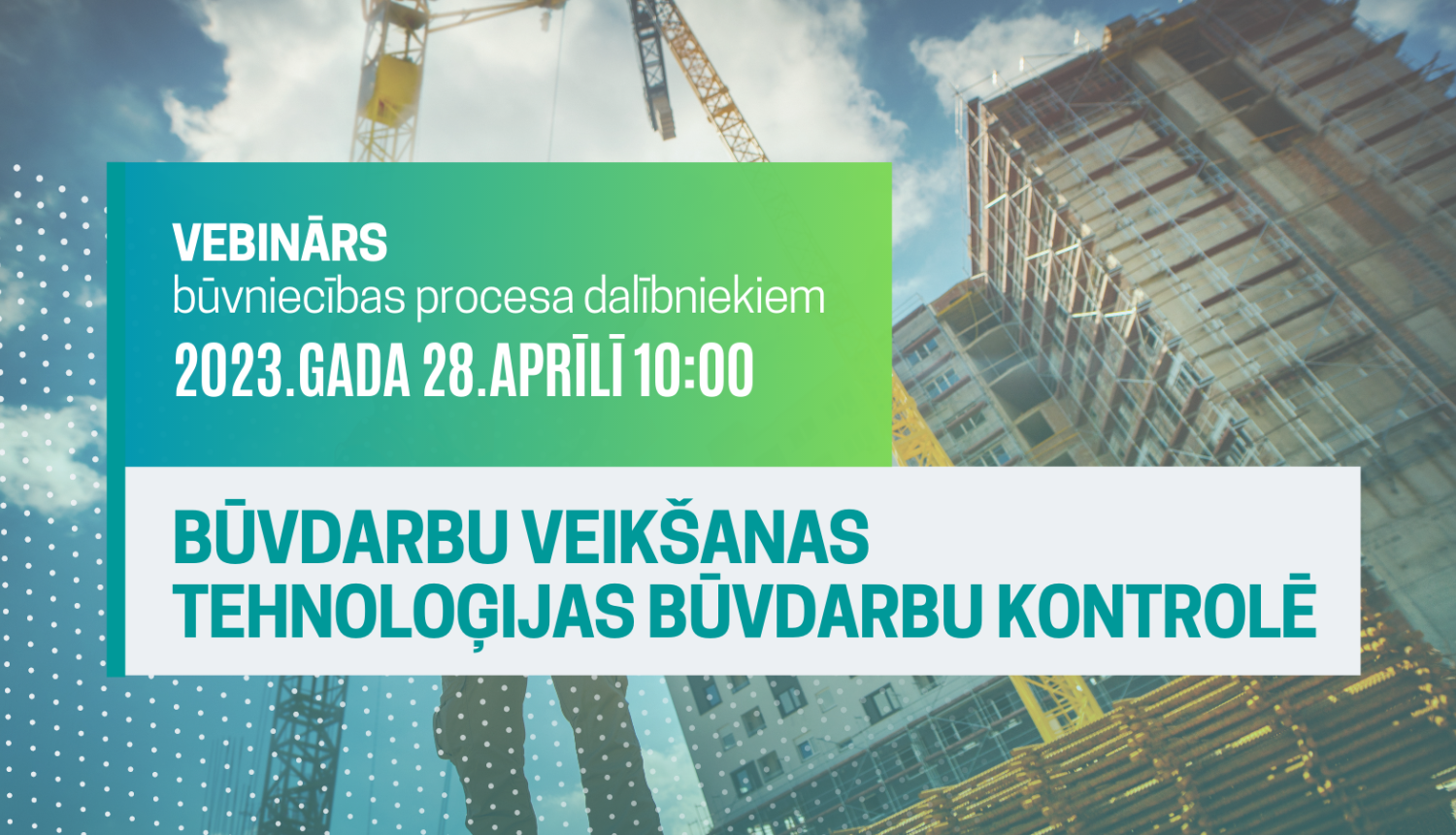 Ēkas attēls ar pasākuma nosaukumu un datumu