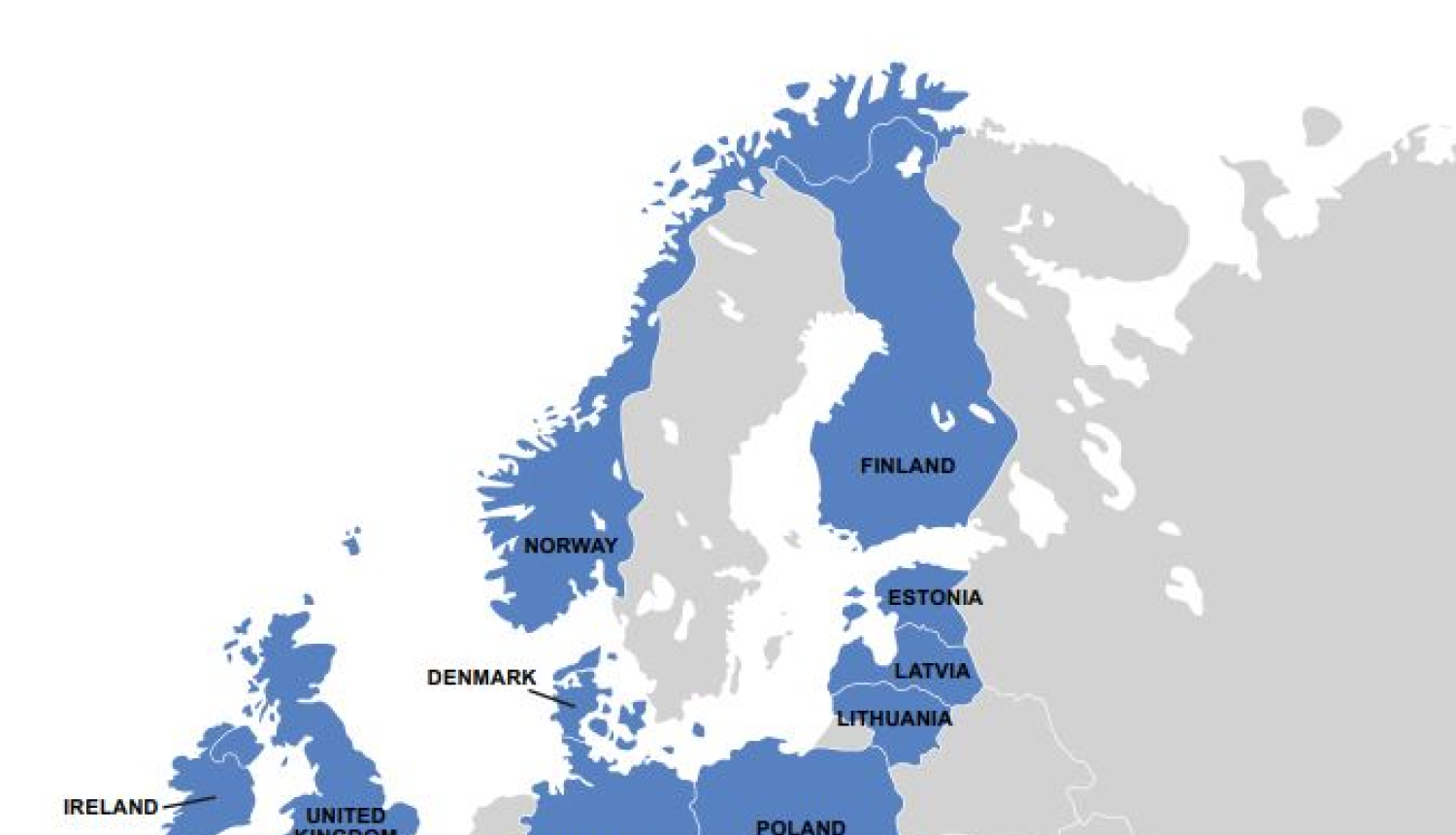 Karte ar apskatā minētajām valstīm