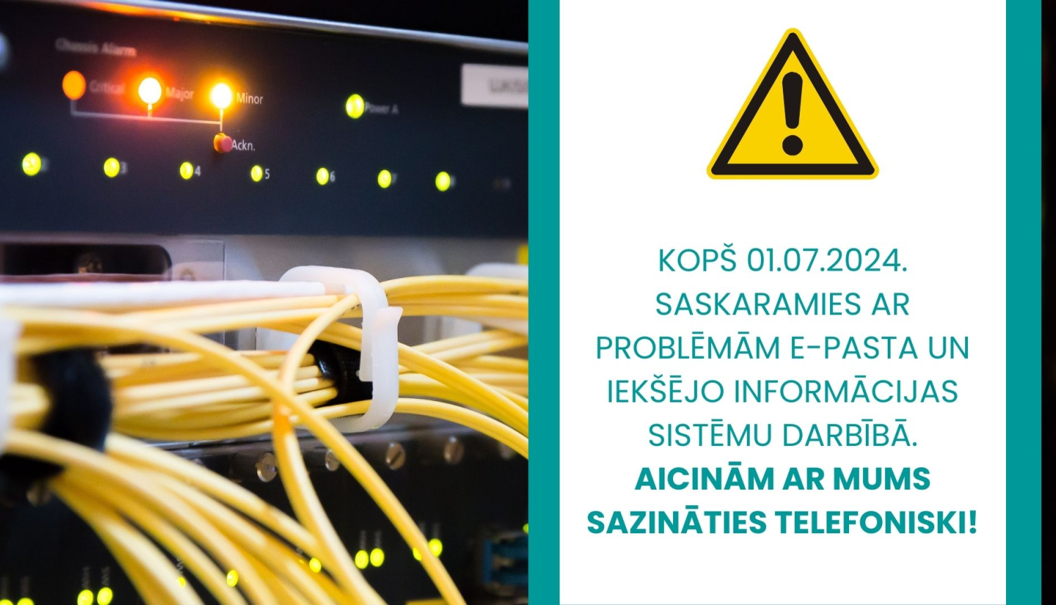 Paziņojums par problēmām ar e-pastiem