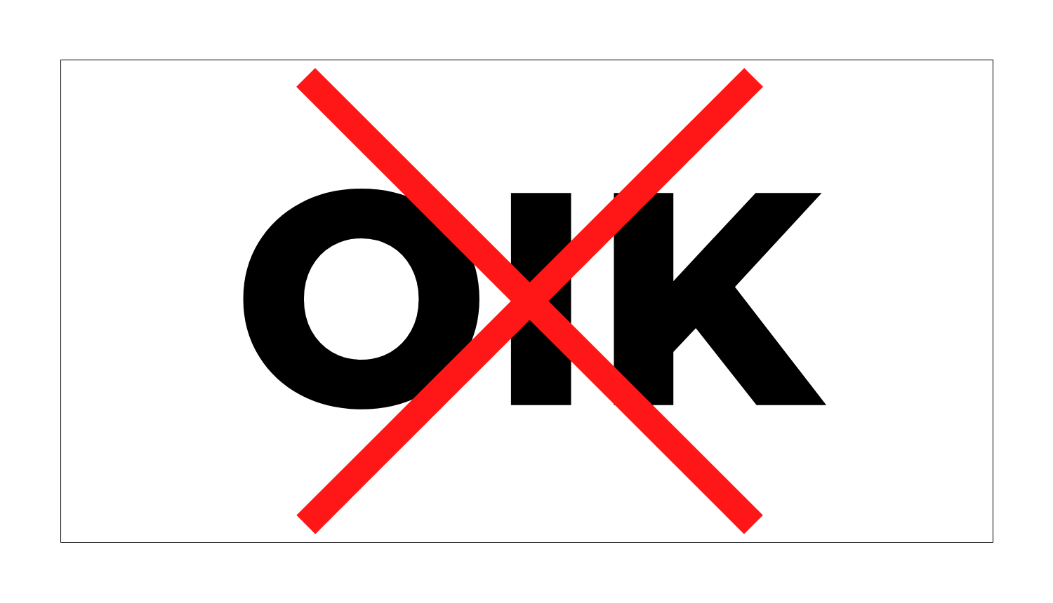 Nosvītrots uzraksts OIK